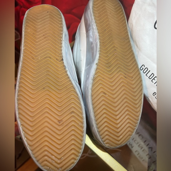 GOLDEN GOOSE 39 Women Super-Star in white leather with gray suede star LIVE LOVE - Picture 6 of 8